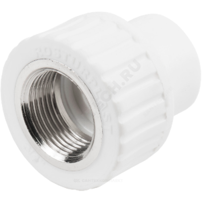 Муфта PP-R комбинированная белая ВР Дн 20х3/4" RTP (РосТурПласт) 10653