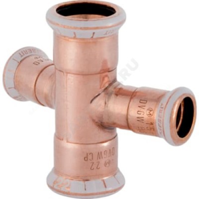 Крестовина медь 30гр Дн 22 пресс Mapress Geberit 61406