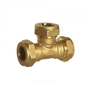 Тройник переходной латунь Ду 20х15х20 обжим для нержавеющих труб STAHLMANN STWL20/15/20BEF