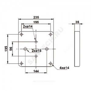 Основание для одинарных насосов TP, TPE серии 300 Grundfos 96536246
