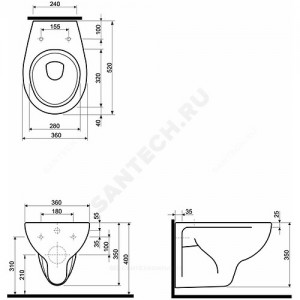 Унитаз подвесной Kolo Rekord без сиденья Geberit K93100000
