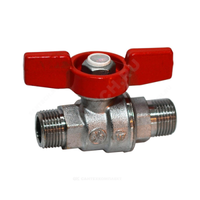 Кран шаровой латунь хром R253D Ду 15 Ру42 НР бабочка Giacomini R253X003