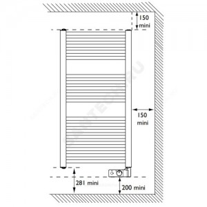 Полотенцесушитель электрический сталь Лесенка 300 Вт 920х500мм 16П ТЭН справа хром CH 300W Atlantic 850403