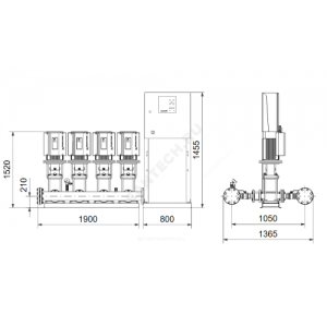 Установка повышения давления Hydro MPC-E 4 CRE45-4-2 Grundfos 98439514