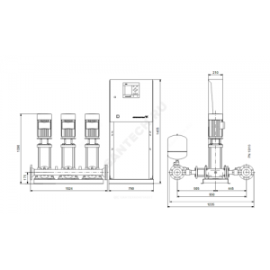 Установка повышения давления Hydro MPC-S 3 CR32-3 Grundfos 95044821