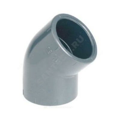 Отвод ПВХ серый под клеевое соед Дн 110х45гр Ру16 напорный EFFAST RDRGYD1100