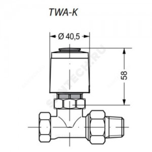 Привод термоэлектрический TWA-K норм/открыт 24В гайка М30х1,5 Danfoss 088H3141