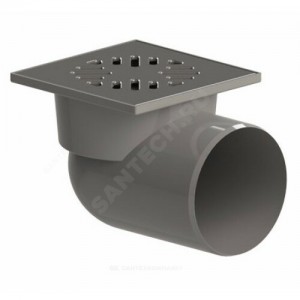 Трап нерегулируемый с поплавковым "сухим" затвором Дн 110 с нержавеющей решёткой 150х150мм горизонтальный выпуск Татполимер ТП-105.110-150HSDs