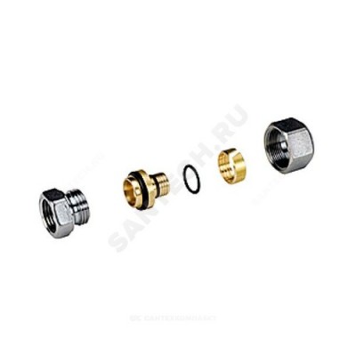 Муфта МП латунь хром Дн 16х2,2х1/2" ВР R187F Giacomini R187FX046