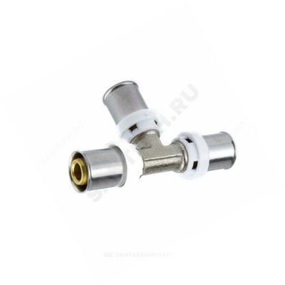 Тройник МП латунь никель пресс Дн 20 ГОСТ 32415-2013 8009 Aquasfera 8009-02