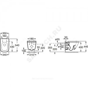 Унитаз подвесной The Gap без сиденья Roca 346477000