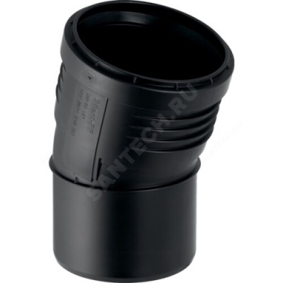 Отвод PP-MD бесшумный Silent-PP Дн 125х15гр б/нап в/к Geberit 390.620.14.1