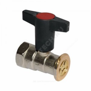 Кран шаровой латунь никель Optibal P Ду 25х40 Ру16 ВР/фл с Т-рукояткой удлиненная ручка, обратный клапан, вывод для насоса Oventrop 1078171