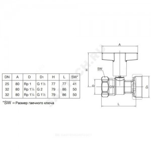 Кран шаровой латунь никель Optibal P Ду 25х40 Ру16 ВР/фл с Т-рукояткой удлиненная ручка, обратный клапан, вывод для насоса Oventrop 1078171