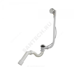 Слив-перелив для ванны трубный полуавтоматический (тросик) 1 1/2"x40 с переходной трубкой 45гр. 40/50 слив клапан, пробка D=45мм Орио А-23087