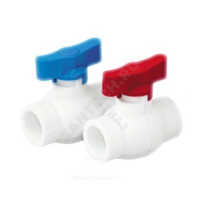 Кран PP-R шаровой син внутренняя пайка Дн 25 бабочка Стандарт RTP (РосТурПласт) 14618