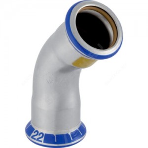 Отвод сталь нерж 45гр Дн 88,9 пресс для газоснабжения Mapress Geberit 34448