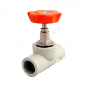 Клапан (вентиль) PP-R запорный серый внутренняя пайка Дн 20х45гр VALFEX 10174020Г