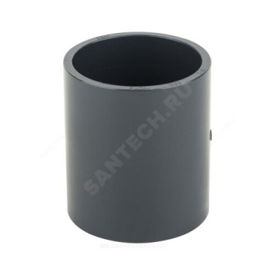 Муфта ПВХ серая под клеевое соед соединительная Дн 125 Ру10 напорная Aquaviva