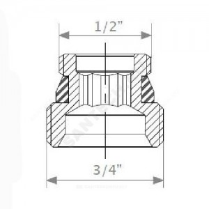 Переходник для узла нижнего подключения R483 1/2"x3/4" под евроконус Giacomini R483Y023