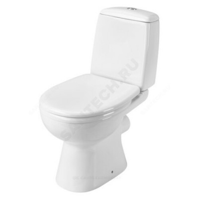Унитаз-компакт Цезарь белый нижний подвод горизонт/выпуск 2/реж дюропласт микролифт Santek 1.WH30.1.746