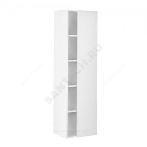 Шкаф-колонна с зеркалом и открытыми полками Etna белый глянец Roca 857303806