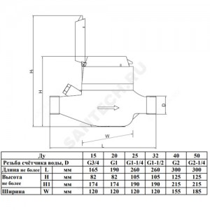 Счётчик х/в крыльчатый многоструйный Ду 15 Ру16 50С L=165мм резьба Б/К 1,5 м3/ч Пульсар М Тепловодохран