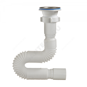 Сифон для умывальника гофрированный 1 1/2"x40 L=800мм выпуск с нержавеющей решёткой D=70мм Орио А-30171