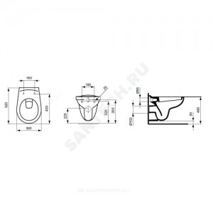 Унитаз подвесной ECCO без сиденья Ideal Standard W740601.