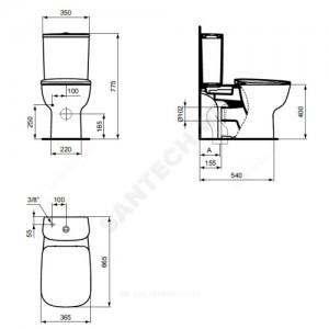 Бачок для унитаза Esedra нижний подвод 2/реж Ideal Standard T282801.
