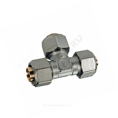 Тройник МП латунь обжим Дн 16 R564AM Giacomini R564MX048