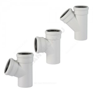 Тройник (PP-MD) переходной бесшумный светло-серый Skolan dB SKEA Дн 160х110х87гр (DN150х100) б/нап в/к Ostendorf 337410