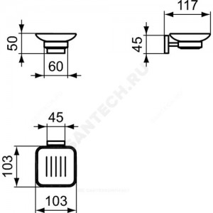 Мыльница с держателем IOM Square Ideal Standard E2201AA