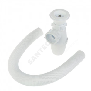 Сифон для кухонной мойки бутылочный Эконом 1 1/2"x40 с гофрой D=40мм литой выпуск с пластиковой решёткой D=63мм Орио Е-72011