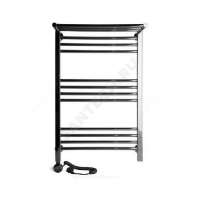 Полотенцесушитель электрический нерж сталь Лесенка с полочкой 400х700мм 9П ТЭН справа Богема-Люкс Элит-Металл Э-38-03