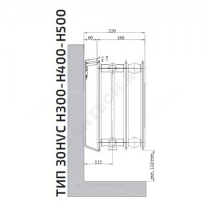 Радиатор стальной панельный Hygiene Ventil Compact HVC тип 30 300х1000 Qну=1343 Вт ниж/п прав в комплекте кронштейн. встроенный вентиль, гигиенический RAL 9016 (белый) Heaton Plus
