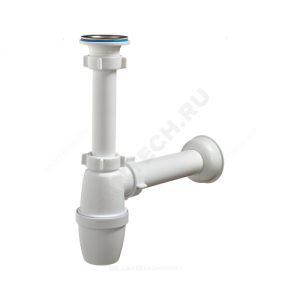 Сифон для умывальника бутылочный 1 1/4"x40 с прямой трубкой 40мм с удлиненным патрубком выпуск с нержавеющей решёткой D=63мм Орио В-32059