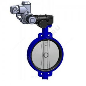 Затвор дисковый поворотный чугун VPE4448-U04EP Ду 350 Ру16 межфл с эл/приводом AUMA SA 07.2 400В диск чугун манжета EPDM Tecofi VPE4448-U04EP0350