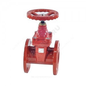 Задвижка чугун 30ч39р аналог МЗВГ обрезиненный клин c гайкой Ду 100 Ру16 до +150 фл Китай