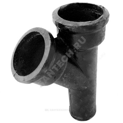 Тройник чугун канализационный Ду 50х50х45гр б/н ГОСТ 6942-98 косой