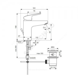 Смеситель для умывальника CERAFLEX Grande одноручный Ideal Standard B1712AA