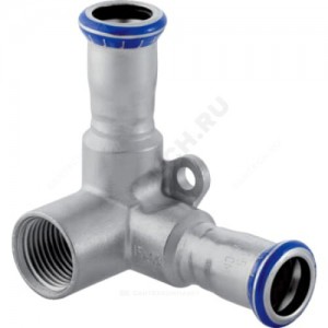 Водорозетка проходная сталь нерж Дн 15х1/2" пресс/ВР Mapress Geberit 33503