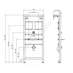 Инсталляция для писсуара без кнопки смыва Ideal Standard W589367