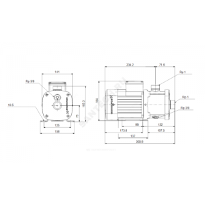 Насос многоступенчатый горизонтальный CM-G 1-3 AQQV PN16 3х220-240/380-415В/50 Гц Grundfos 97516673