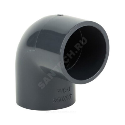 Отвод ПВХ серый под клеевое соед Дн 40х90гр Ру10 напорный Aquaviva