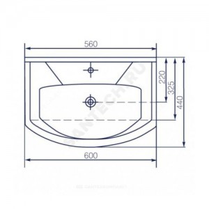 Умывальник мебельный Элеганс 60 белый Rosa (Кировская керамика)