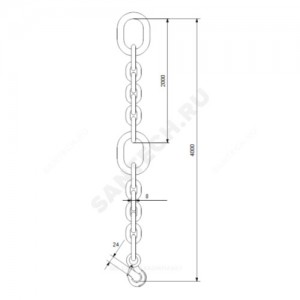 Цепь подъемная с карабином сталь оц L=4 м Grundfos 98425760