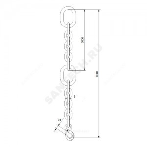 Цепь подъемная с карабином сталь оц L=6 м Grundfos 98425781