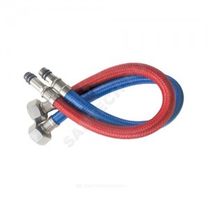 Подводка гибкая для смесителя нейлоновая оплетка М10-1/2" г-ш L=0,35 м пара Славен СЛ-ЗП-013