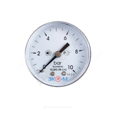 Манометр МД 02 осевой Дк50мм 0-10 бар G1/4" ЭКОМЕРА